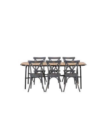Matgrupp Holmbeck med Tablas matstolar, 200 × 90 cm