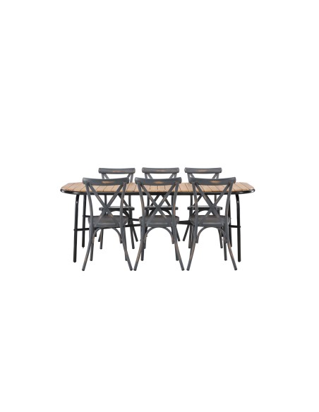 Matgrupp Holmbeck med Tablas matstolar, 200 × 90 cm