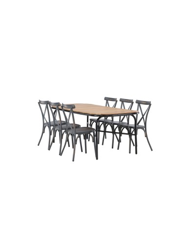 Matgrupp Holmbeck med Tablas matstolar, 200 × 90 cm