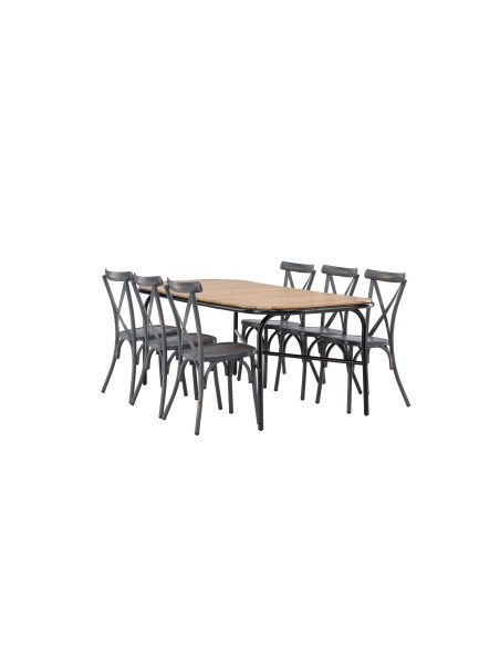 Matgrupp Holmbeck med Tablas matstolar, 200 × 90 cm