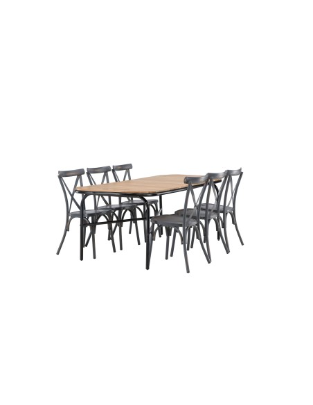 Matgrupp Holmbeck med Tablas matstolar, 200 × 90 cm