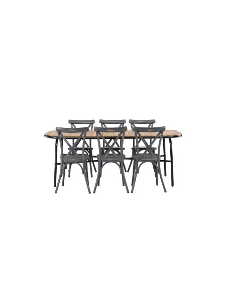 Matgrupp Holmbeck med Tablas matstolar, 200 × 90 cm