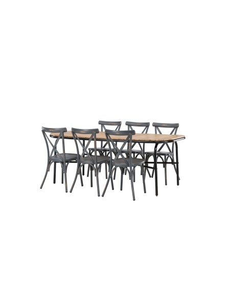 Matgrupp Holmbeck med Tablas matstolar, 200 × 90 cm