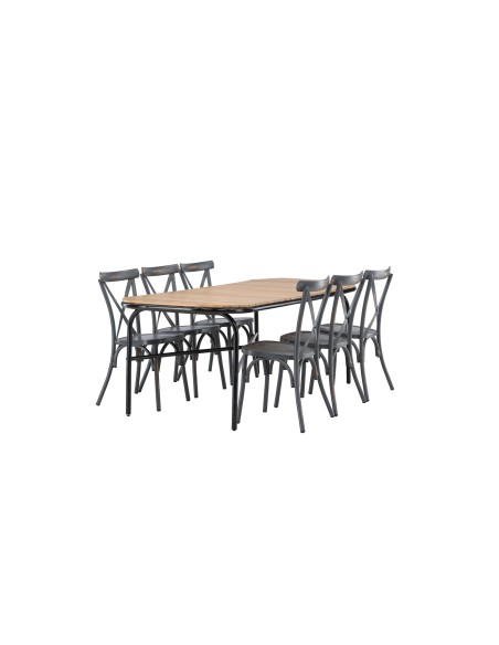 Matgrupp Holmbeck med Tablas matstolar, 200 × 90 cm