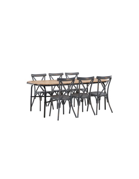 Matgrupp Holmbeck med Tablas matstolar, 200 × 90 cm
