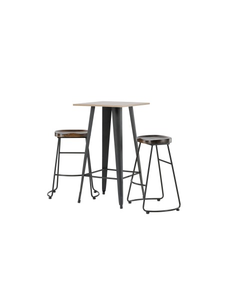 Matgrupp Tempe med Ozark matstolar, 60 × 60 cm