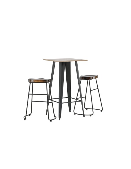 Matgrupp Tempe med Ozark matstolar, 60 × 60 cm
