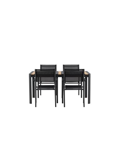 Matgrupp Togo med Santorini matstolar, 150 × 90 cm
