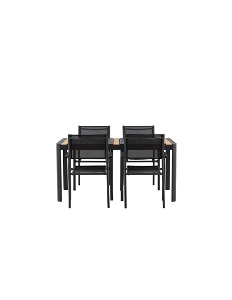 Matgrupp Togo med Santorini matstolar, 150 × 90 cm