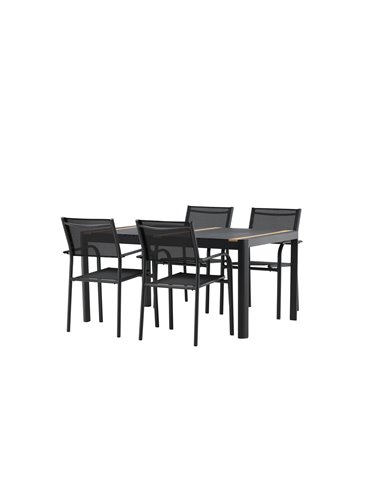 Matgrupp Togo med Santorini matstolar, 150 × 90 cm