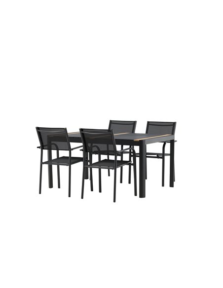 Matgrupp Togo med Santorini matstolar, 150 × 90 cm