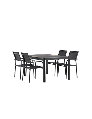 Matgrupp Togo med Santorini matstolar, 150 × 90 cm