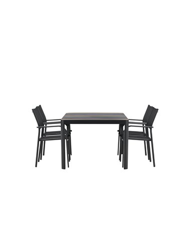 Matgrupp Togo med Santorini matstolar, 150 × 90 cm