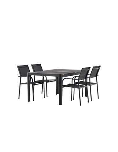 Matgrupp Togo med Santorini matstolar, 150 × 90 cm