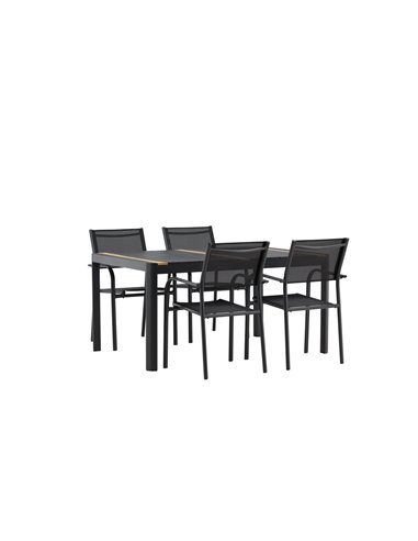 Matgrupp Togo med Santorini matstolar, 150 × 90 cm