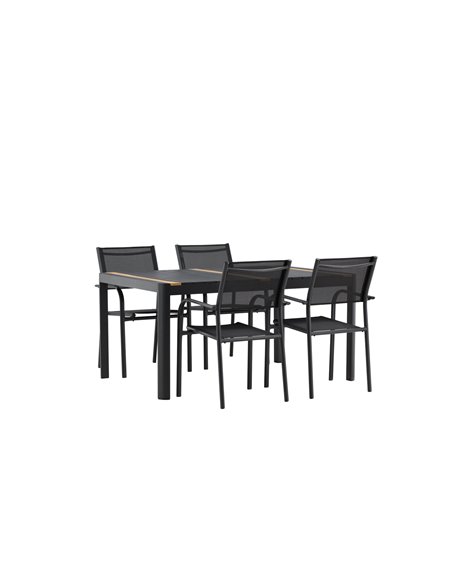 Matgrupp Togo med Santorini matstolar, 150 × 90 cm