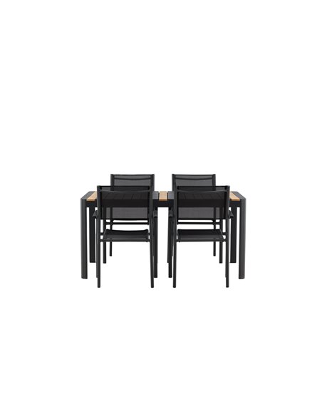 Matgrupp Togo med Santorini matstolar, 150 × 90 cm