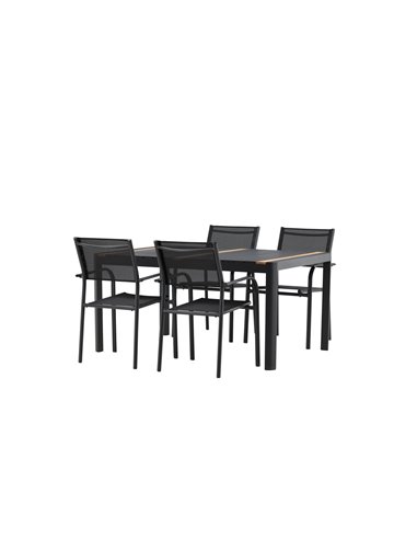 Matgrupp Togo med Santorini matstolar, 150 × 90 cm
