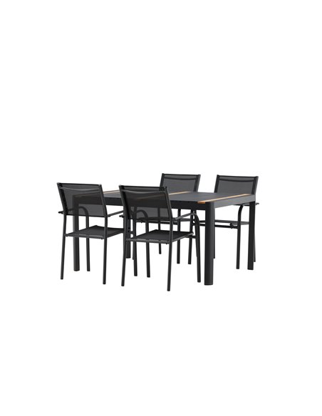 Matgrupp Togo med Santorini matstolar, 150 × 90 cm