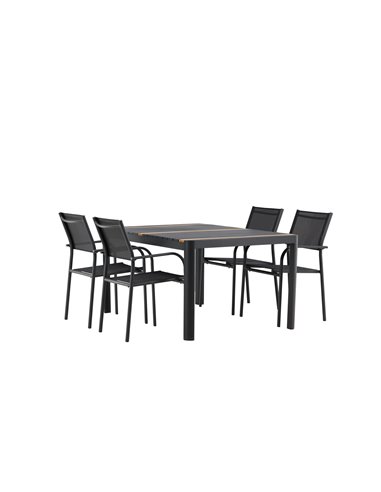 Matgrupp Togo med Santorini matstolar, 150 × 90 cm