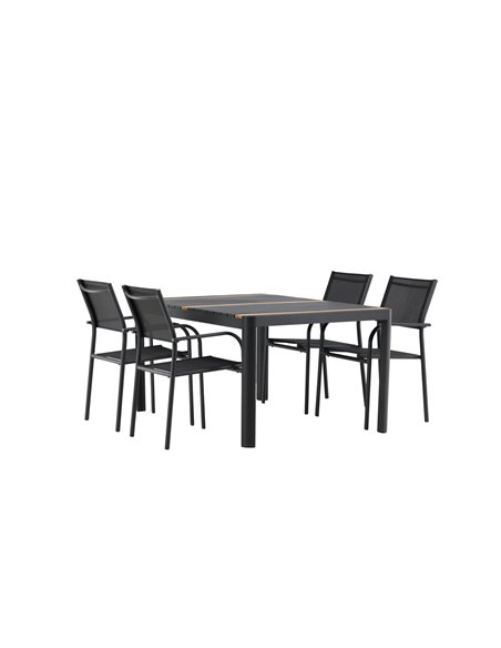 Matgrupp Togo med Santorini matstolar, 150 × 90 cm