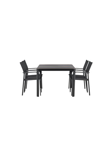 Matgrupp Togo med Santorini matstolar, 150 × 90 cm