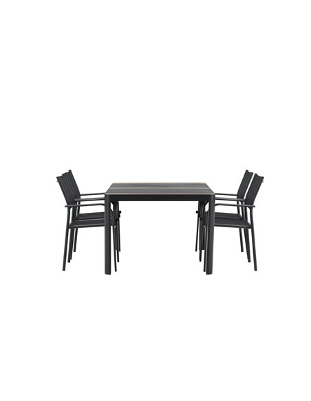 Matgrupp Togo med Santorini matstolar, 150 × 90 cm