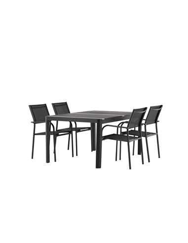 Matgrupp Togo med Santorini matstolar, 150 × 90 cm