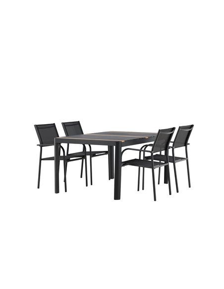 Matgrupp Togo med Santorini matstolar, 150 × 90 cm