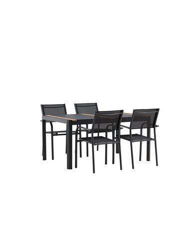 Matgrupp Togo med Santorini matstolar, 150 × 90 cm