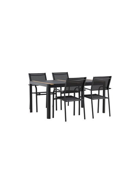 Matgrupp Togo med Santorini matstolar, 150 × 90 cm