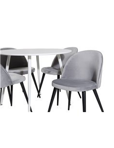 Matgrupp Plaza med Velvet matstolar 2