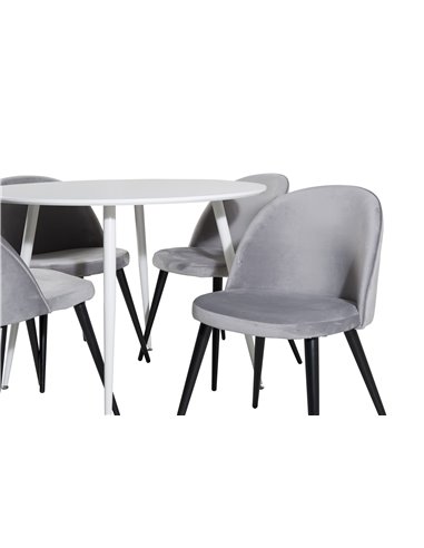 Matgrupp Plaza med Velvet matstolar
