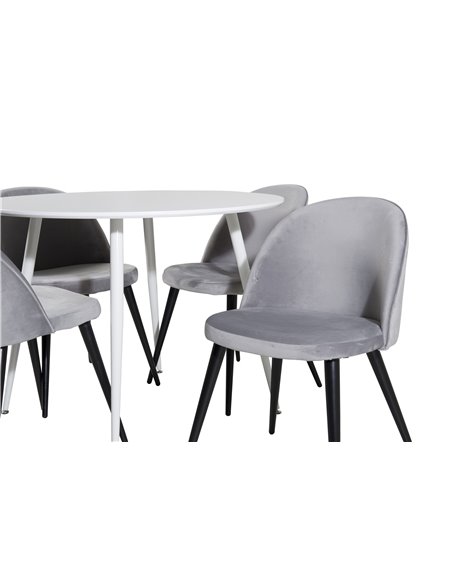Matgrupp Plaza med Velvet matstolar