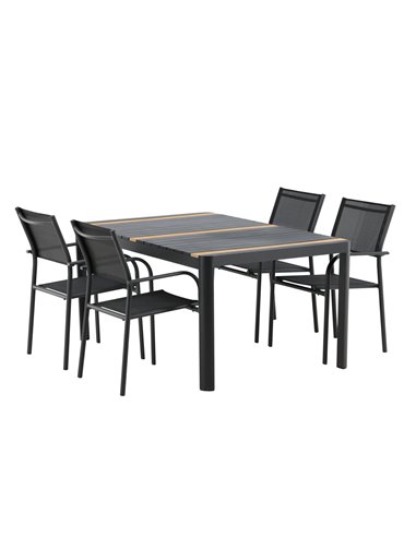 Matgrupp Togo med Santorini matstolar, 150 × 90 cm