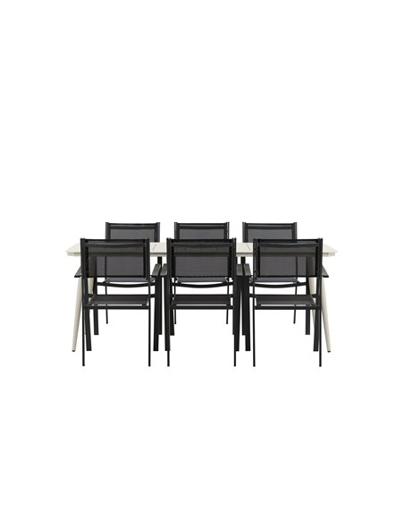 Matgrupp Lina med Copacabana matstolar, 200 × 90 cm