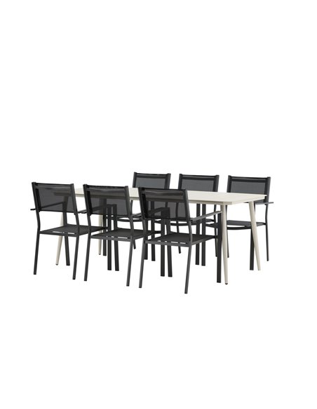 Matgrupp Lina med Copacabana matstolar, 200 × 90 cm