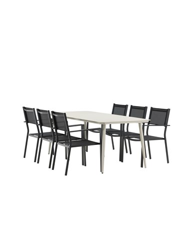 Matgrupp Lina med Copacabana matstolar, 200 × 90 cm