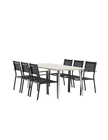 Matgrupp Lina med Copacabana matstolar, 200 × 90 cm