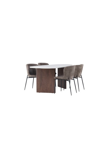 Matgrupp Grönvik med Modesto matstolar, 180 × 90 cm