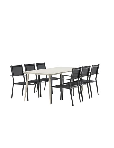 Matgrupp Lina med Copacabana matstolar, 200 × 90 cm