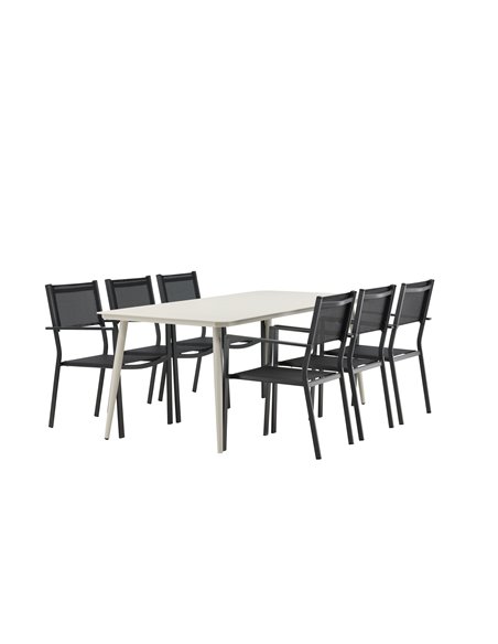 Matgrupp Lina med Copacabana matstolar, 200 × 90 cm