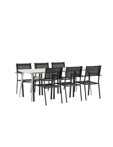 Matgrupp Lina med Copacabana matstolar, 200 × 90 cm