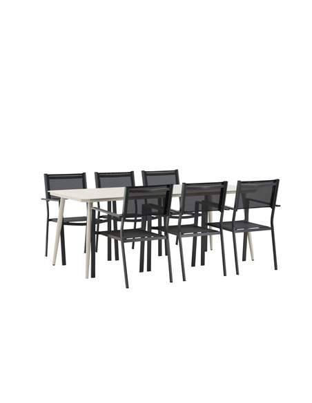 Matgrupp Lina med Copacabana matstolar, 200 × 90 cm