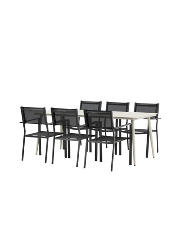 Matgrupp Lina med Copacabana matstolar, 200 × 90 cm