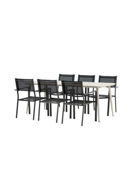 Matgrupp Lina med Copacabana matstolar, 200 × 90 cm