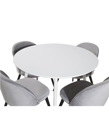 Matgrupp Plaza med Velvet matstolar