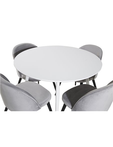 Matgrupp Plaza med Velvet matstolar