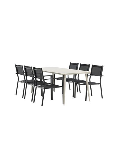 Matgrupp Lina med Copacabana matstolar, 200 × 90 cm