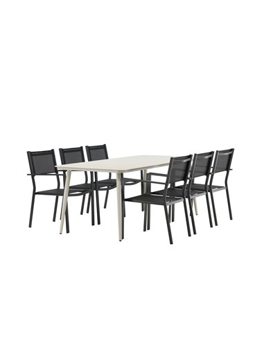 Matgrupp Lina med Copacabana matstolar, 200 × 90 cm